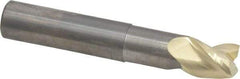Accupro - 1/2", 5/8" LOC, 1/2" Shank Diam, 3" OAL, 3 Flute, Solid Carbide Square End Mill - Single End, ZrN Finish, Spiral Flute, 37° Helix, Centercutting, Right Hand Cut, Right Hand Flute - Eagle Tool & Supply