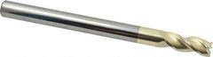 Accupro - 1/2", 1-1/4" LOC, 1/2" Shank Diam, 6" OAL, 3 Flute, Solid Carbide Square End Mill - Single End, ZrN Finish, Spiral Flute, 37° Helix, Centercutting, Right Hand Cut, Right Hand Flute - Eagle Tool & Supply