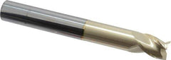 Accupro - 5/8", 3/4" LOC, 5/8" Shank Diam, 5" OAL, 3 Flute, Solid Carbide Square End Mill - Single End, ZrN Finish, Spiral Flute, 37° Helix, Centercutting, Right Hand Cut, Right Hand Flute - Eagle Tool & Supply