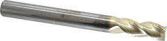 Accupro - 5/8", 1-5/8" LOC, 5/8" Shank Diam, 6" OAL, 3 Flute, Solid Carbide Square End Mill - Single End, ZrN Finish, Spiral Flute, 37° Helix, Centercutting, Right Hand Cut, Right Hand Flute - Eagle Tool & Supply