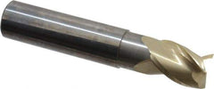 Accupro - 3/4", 1" LOC, 3/4" Shank Diam, 4" OAL, 3 Flute, Solid Carbide Square End Mill - Single End, ZrN Finish, Spiral Flute, 37° Helix, Centercutting, Right Hand Cut, Right Hand Flute - Eagle Tool & Supply