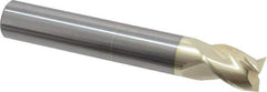 Accupro - 3/4", 1" LOC, 3/4" Shank Diam, 5" OAL, 3 Flute, Solid Carbide Square End Mill - Single End, ZrN Finish, Spiral Flute, 37° Helix, Centercutting, Right Hand Cut, Right Hand Flute - Eagle Tool & Supply