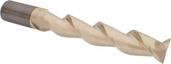 Accupro - 1", 5-1/2" LOC, 1" Shank Diam, 8" OAL, 2 Flute, Solid Carbide Square End Mill - Single End, ZrN Finish, Spiral Flute, 45° Helix, Centercutting, Right Hand Cut, Right Hand Flute - Eagle Tool & Supply