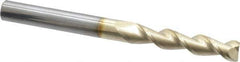Accupro - 5/16", 1-1/2" LOC, 5/16" Shank Diam, 3-1/2" OAL, 2 Flute, Solid Carbide Square End Mill - Single End, ZrN Finish, Spiral Flute, 45° Helix, Centercutting, Right Hand Cut, Right Hand Flute - Eagle Tool & Supply