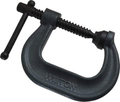 Wilton - Regular-Duty 2-1/8" Max Opening, 2-1/4" Throat Depth, Forged Steel Standard C-Clamp - 3,500 Lb Capacity, 0" Min Opening, Deep Throat - Eagle Tool & Supply