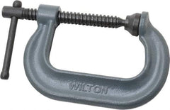 Wilton - Regular-Duty 3" Max Opening, 2-1/2" Throat Depth, Forged Steel Standard C-Clamp - 3,500 Lb Capacity, 0" Min Opening, Deep Throat - Eagle Tool & Supply