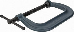 Wilton - Regular-Duty 6-1/16" Max Opening, 4-1/8" Throat Depth, Forged Steel Standard C-Clamp - 6,600 Lb Capacity, 0" Min Opening, Deep Throat - Eagle Tool & Supply