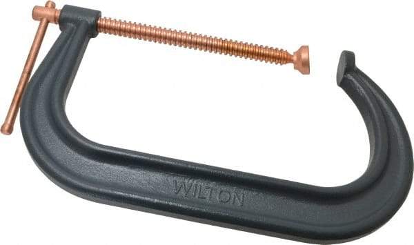 Wilton - Regular-Duty 10-1/8" Max Opening, 6" Throat Depth, Forged Steel Standard C-Clamp - 8,000 Lb Capacity, 2" Min Opening, Deep Throat - Eagle Tool & Supply