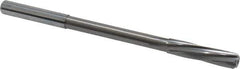 Magafor - Letter E Solid Carbide 6 Flute Chucking Reamer - Spiral Flute, 0.236" Straight Shank, 1-7/64" Flute Length, 3-31/32" OAL - Eagle Tool & Supply