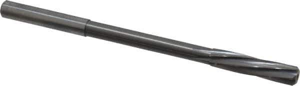 Magafor - 6.37mm Solid Carbide 6 Flute Chucking Reamer - Spiral Flute, 0.236" Straight Shank, 1-7/64" Flute Length, 3-31/32" OAL - Eagle Tool & Supply