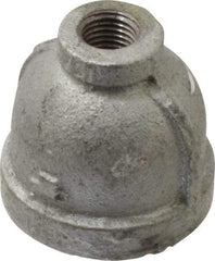 Made in USA - Class 150, 1 x 1/4" Galvanized Pipe Reducing Coupling - Threaded, Malleable Iron - Eagle Tool & Supply