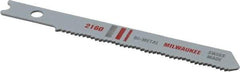 Milwaukee Tool - 2-3/4" Long, 24 Teeth per Inch, Bi-Metal Jig Saw Blade - Toothed Edge, 0.2813" Wide x 0.047" Thick, U-Shank - Eagle Tool & Supply