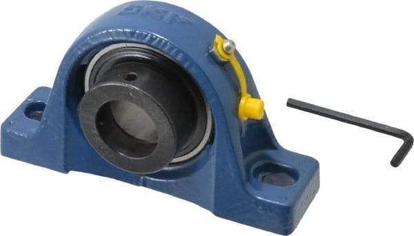 SKF - 1-1/4" ID, Ball Bearing Pillow Block - 1-1/4 Inch Shaft, - Eagle Tool & Supply