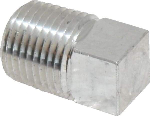 Latrobe Foundry - 1/8" Aluminum Pipe Square Head Plug - 150 psi, M End Connection, Grade 6061-T6 - Eagle Tool & Supply