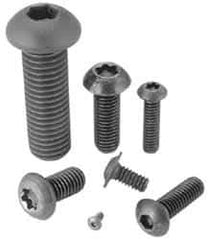 Camcar - #2-56 UNC Hex Socket Drive, Button Screw - Alloy Steel, Black Oxide Finish, Fully Threaded, 1/2" Length Under Head - Eagle Tool & Supply