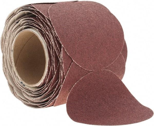 Norton - 5" Diam, 60 Grit Ceramic Adhesive PSA Disc - Coarse Grade, Maroon, F Weighted Backing, Flexible - Eagle Tool & Supply