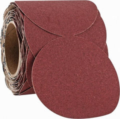 Norton - 5" Diam, 100 Grit Ceramic Adhesive PSA Disc - Medium Grade, Maroon, F Weighted Backing, Flexible - Eagle Tool & Supply