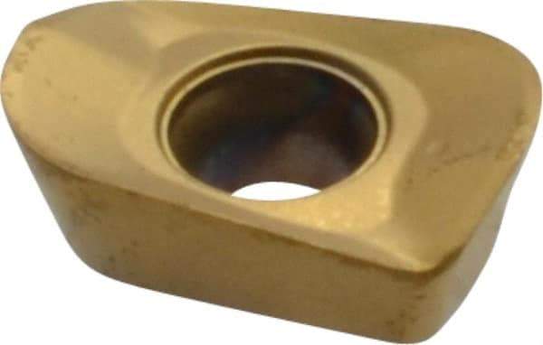 Seco - XOMX060216 M05 Grade F40M Carbide Milling Insert - TiAlN/TiN Finish, 0.096" Thick, 1/16" Corner Radius - Eagle Tool & Supply