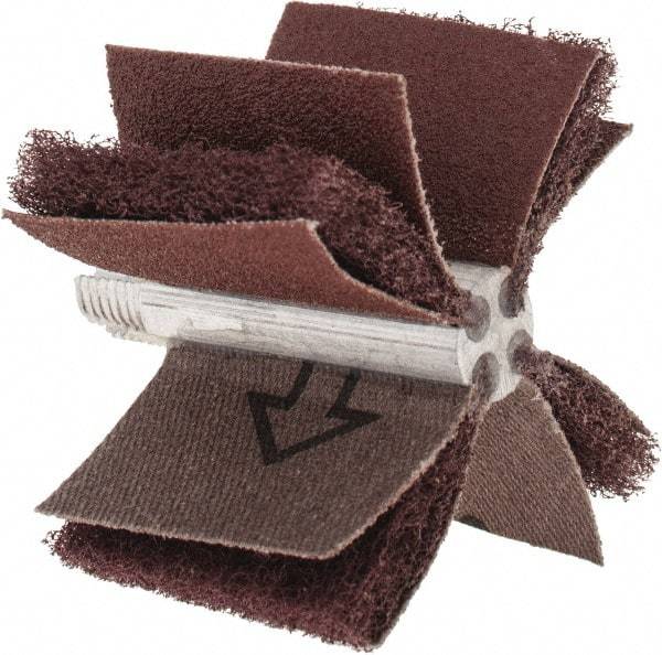 Merit Abrasives - 80 Grit, Nonwoven, Aluminum Oxide Bore Polisher - Medium Grade, 22,000 RPM, Polishes Bores with 1-1/2 to 2" Diam - Eagle Tool & Supply