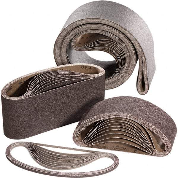 Sait - 3" Wide x 24" OAL, 100 Grit, Aluminum Oxide Abrasive Belt - Aluminum Oxide, Fine, Coated, X Weighted Cloth Backing - Eagle Tool & Supply