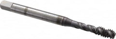 Emuge - 1/4-20 UNC, 3 Flute, TiCN Finish Cobalt Fast Spiral Flute Tap - Eagle Tool & Supply