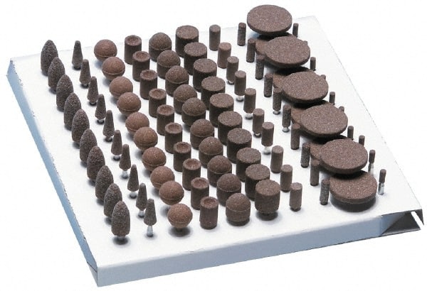 Grier Abrasives - 100 Piece Aluminum Oxide Vitrified Abrasive Point Set - Eagle Tool & Supply