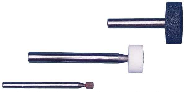 Grier Abrasives - 1/4" Head Diam x 1/4" Thickness, W160, Cylinder End, Aluminum Oxide Mounted Point - Red, Medium Grade, 80 Grit, 30,000 RPM - Eagle Tool & Supply