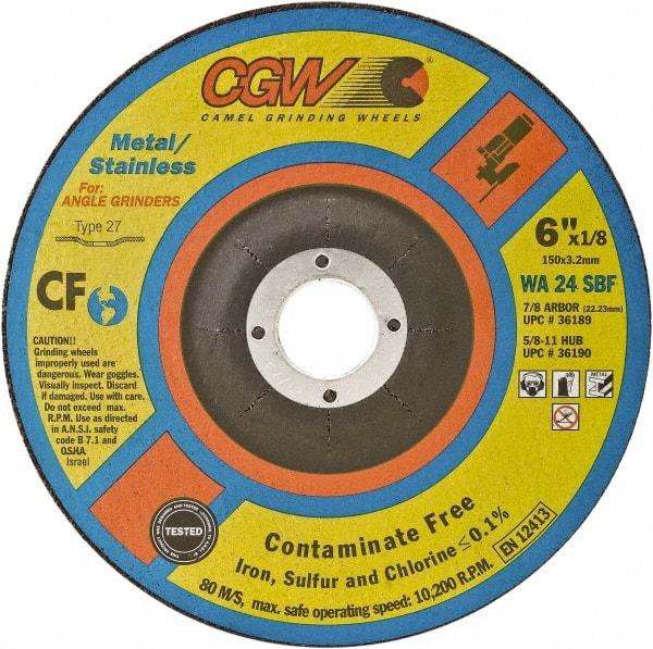 Camel Grinding Wheels - 4" 60 Grit Ceramic Cutoff Wheel - 1/32" Thick, 3/8" Arbor, 19,100 Max RPM, Use with Die Grinders - Eagle Tool & Supply