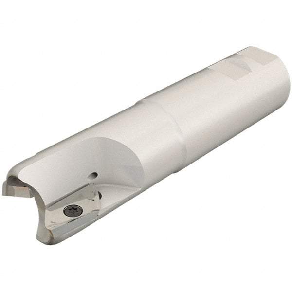 Iscar - 2" Cut Diam, 0.807" Max Depth of Cut, 1-1/4" Shank Diam, 5" OAL, Indexable Square Shoulder End Mill - HM90 APCR 2206.. Inserts, Weldon Shank, 90° Lead Angle, Through Coolant, Series Helialu - Eagle Tool & Supply