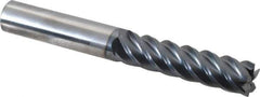 SGS - 5/8", 5 Flute, Single End, Solid Carbide, 0.03" Corner Radius End Mill - 5" OAL, 45° Helix, Right Hand Flute, 2-1/2" LOC, Right Hand Cut - Eagle Tool & Supply