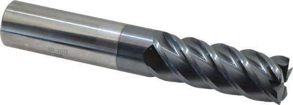 SGS - 1", 5 Flute, Single End, Solid Carbide, 0.03" Corner Radius End Mill - 6" OAL, 45° Helix, Right Hand Flute, 2-5/8" LOC, Right Hand Cut - Eagle Tool & Supply