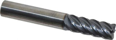 SGS - 3/8", 5 Flute, Single End, Solid Carbide, 0.03" Corner Radius End Mill - 2-1/2" OAL, 45° Helix, Right Hand Flute, 1" LOC, Right Hand Cut - Eagle Tool & Supply