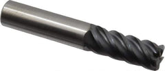 SGS - 1/2", 5 Flute, Single End, Solid Carbide, 0.06" Corner Radius End Mill - 3" OAL, 45° Helix, Right Hand Flute, 1-1/4" LOC, Right Hand Cut - Eagle Tool & Supply