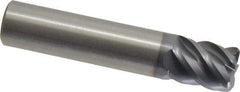 SGS - 1/2", 5 Flute, Single End, Solid Carbide, 0.06" Corner Radius End Mill - 2-1/2" OAL, 45° Helix, Right Hand Flute, 5/8" LOC, Right Hand Cut - Eagle Tool & Supply
