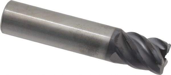 SGS - 5/8", 5 Flute, Single End, Solid Carbide, 0.06" Corner Radius End Mill - 3" OAL, 45° Helix, Right Hand Flute, 3/4" LOC, Right Hand Cut - Eagle Tool & Supply
