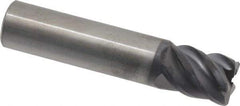 SGS - 5/8", 5 Flute, Single End, Solid Carbide, 0.06" Corner Radius End Mill - 3" OAL, 45° Helix, Right Hand Flute, 3/4" LOC, Right Hand Cut - Eagle Tool & Supply