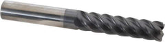 SGS - 5/8", 5 Flute, Single End, Solid Carbide, 0.06" Corner Radius End Mill - 5" OAL, 45° Helix, Right Hand Flute, 2-1/2" LOC, Right Hand Cut - Eagle Tool & Supply