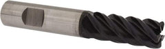 SGS - 1/2", 5 Flute, Single End, Solid Carbide, 0.06" Corner Radius End Mill - 3" OAL, 45° Helix, Right Hand Flute, 1-1/4" LOC, Right Hand Cut - Eagle Tool & Supply