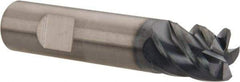 SGS - 1/2", 5 Flute, Single End, Solid Carbide, 0.03" Corner Radius End Mill - 2-1/2" OAL, 45° Helix, Right Hand Flute, 5/8" LOC, Right Hand Cut - Eagle Tool & Supply