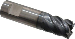 SGS - 3/4", 5 Flute, Single End, Solid Carbide, 0.06" Corner Radius End Mill - 3" OAL, 45° Helix, Right Hand Flute, 1" LOC, Right Hand Cut - Eagle Tool & Supply