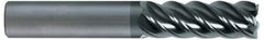 SGS - 3/4", 1" LOC, 3/4" Shank Diam, 3" OAL, 5 Flute, Solid Carbide Square End Mill - Single End, AlTiN Finish, Spiral Flute, 45° Helix, Right Hand Cut, Right Hand Flute, Series 55 - Eagle Tool & Supply