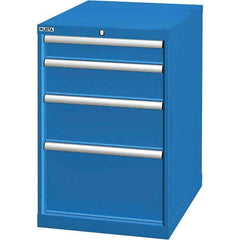 LISTA - 4 Drawer, 21 Compartment Bright Blue Steel Modular Storage Cabinet - Eagle Tool & Supply