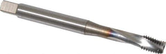 OSG - M8x1.25 Metric Coarse 3 Flute 6H Bottoming Spiral Flute Tap - Vanadium High Speed Steel, TiCN Finish, 90mm OAL, Right Hand Flute, Right Hand Thread, Series 13113 - Exact Industrial Supply