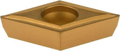 Value Collection - DPMT32.51 Grade TCN55 Carbide Turning Insert - TiN Finish, 55° Diamond, 3/8" Inscr Circle, 5/32" Thick, 1/64" Corner Radius - Eagle Tool & Supply