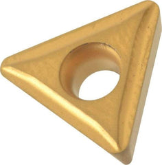 Value Collection - TPMT21.52 KC Grade TCN55 Carbide Turning Insert - TiN Finish, 60° Triangle, 1/4" Inscr Circle, 3/32" Thick, 1/32" Corner Radius - Eagle Tool & Supply