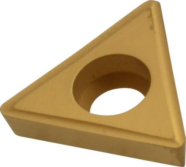 Value Collection - TPGH322 Grade TCN55 Carbide Turning Insert - TiN Finish, 60° Triangle, 3/8" Inscr Circle, 1/8" Thick, 1/32" Corner Radius - Eagle Tool & Supply