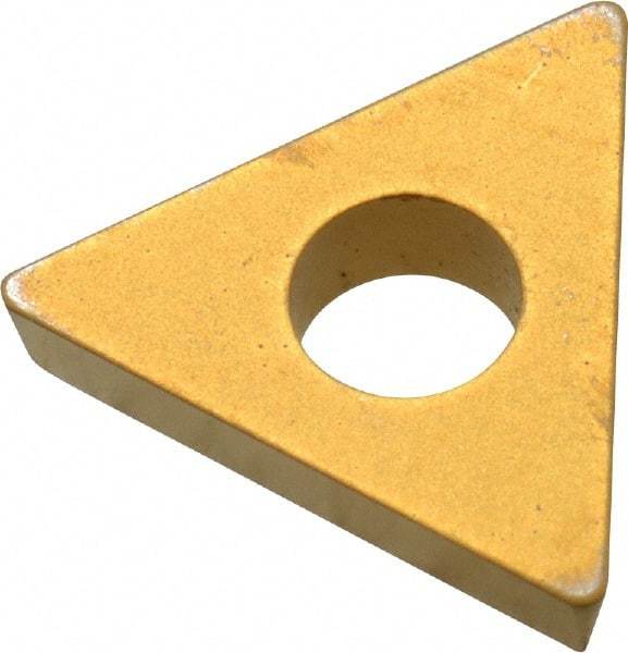 Value Collection - TP41 Grade TCN55 Carbide Turning Insert - TiN Finish, 60° Triangle, 1/4" Inscr Circle, 3/32" Thick, 1/64" Corner Radius - Eagle Tool & Supply