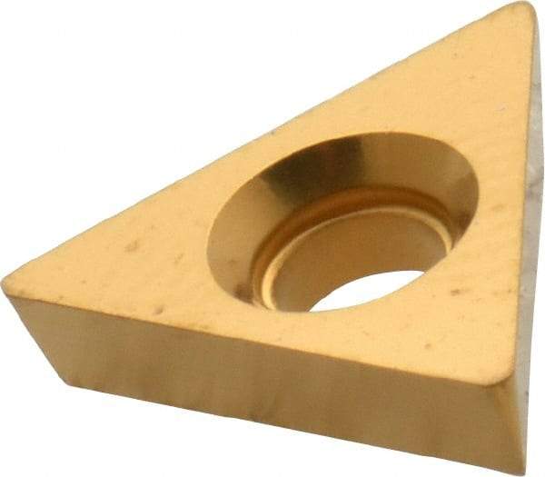 Value Collection - TPGB211 Grade TCN55 Carbide Turning Insert - TiN Finish, 60° Triangle, 1/4" Inscr Circle, 3/32" Thick, 1/64" Corner Radius - Eagle Tool & Supply
