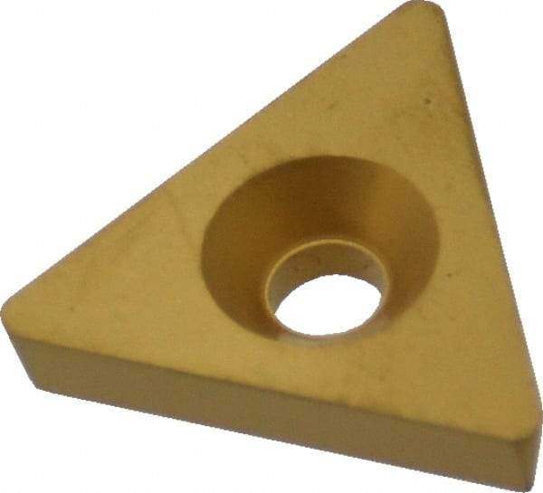 Value Collection - TPGB322 Grade TCN55 Carbide Turning Insert - TiN Finish, 60° Triangle, 3/8" Inscr Circle, 1/8" Thick, 1/32" Corner Radius - Eagle Tool & Supply