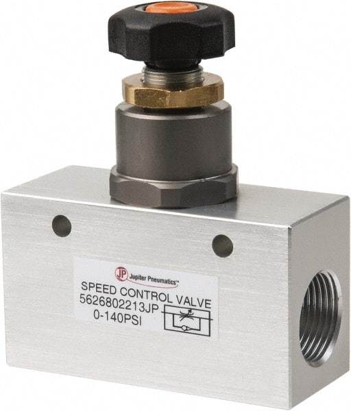 PRO-SOURCE - 3/4" NPT Inline Speed Control Valve - 0 to 140.78 psi & Aluminum Alloy Material - Eagle Tool & Supply